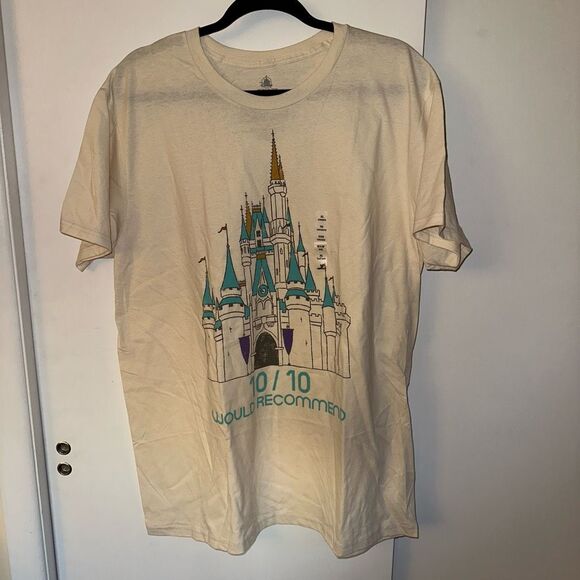 Disney Parks Unisex Beige 10/10 Recommend Castle Tee XL NWT - Picture 1 of 9